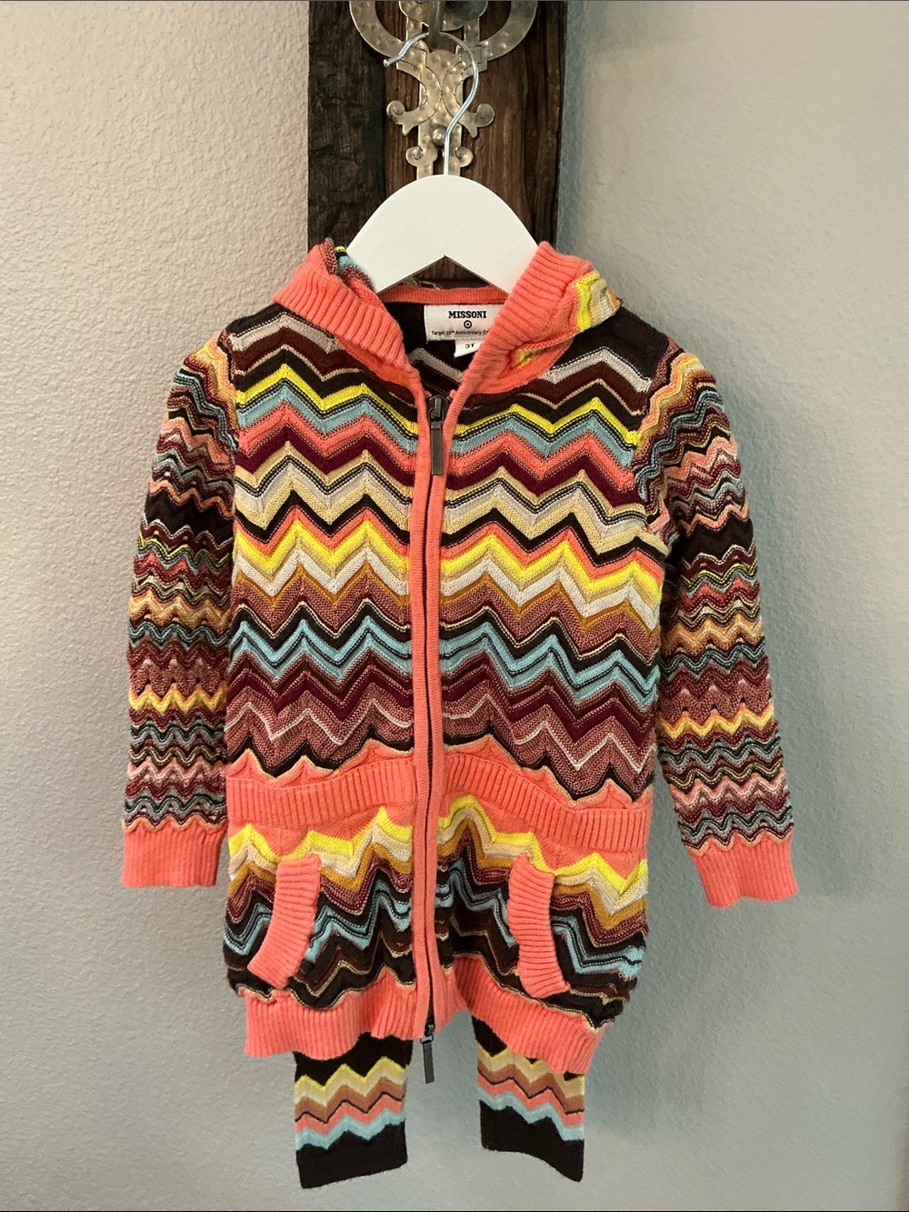 Missoni for Target Multicolor Zigzag Zip Hooded Sweater and Pant Set